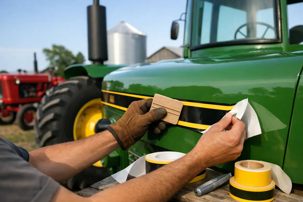 Decalcomanie per attrezzature agricole che ripristinano l'aspetto giusto