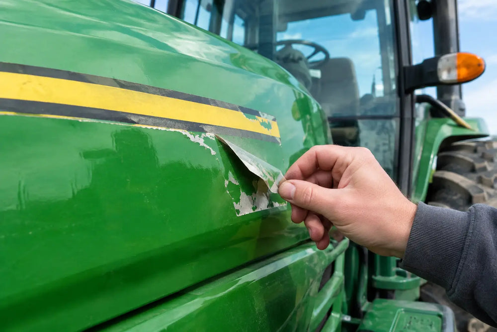 Por qué se despegan las calcomanías del equipo agrícola