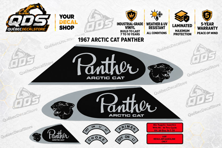 1967 – Arctic Cat Panther – replacement snowmobile decal kit – QuébecDecalStore