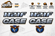 Case 1121F Wheel Loader Decal Kit – pictured decorative markings by QuébecDecalStore