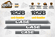 Case 1825B Skid Steer Decal Kit – pictured decorative markings by QuébecDecalStore