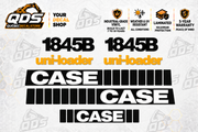 Case 1845B Skid Steer Decal Kit – pictured decorative markings by QuébecDecalStore