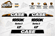 Case 1850K Series 3 Dozer Decal Kit - LT – pictured decorative markings by QuébecDecalStore