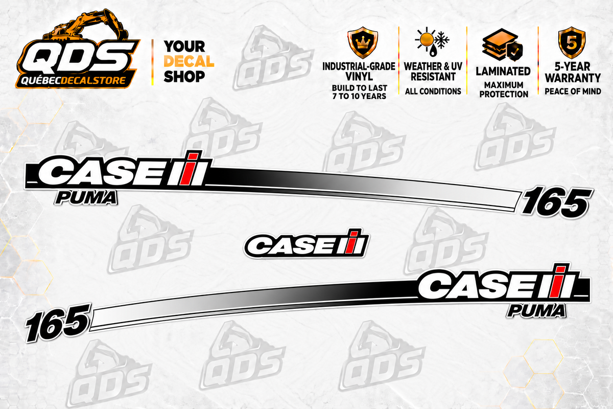 Case IH Puma 165 Tractor Decal Kit – pictured decorative markings by QuébecDecalStore