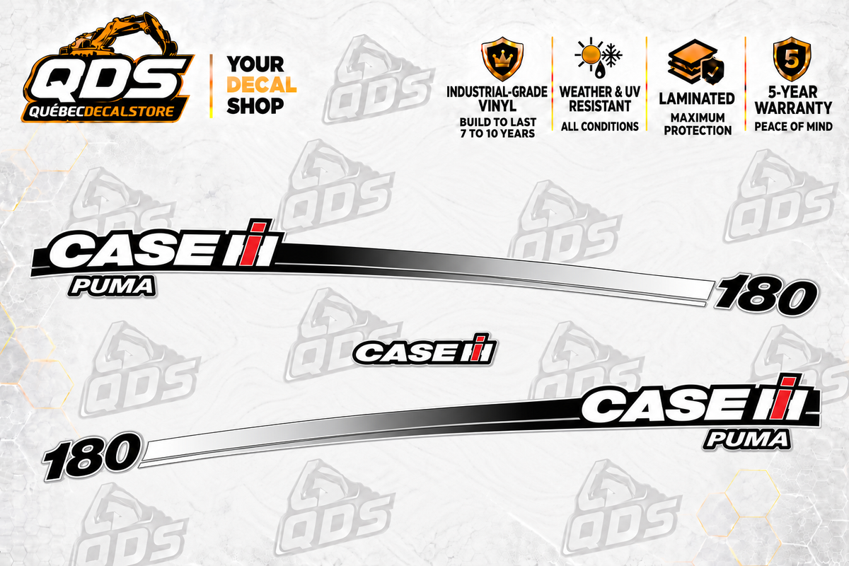 Case IH Puma 180 Tractor Decal Kit – pictured decorative markings by QuébecDecalStore