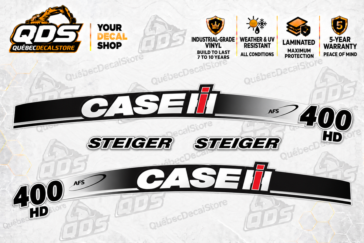 Case IH Steiger 400 HD Tractor Decal Kit – pictured decorative markings by QuébecDecalStore