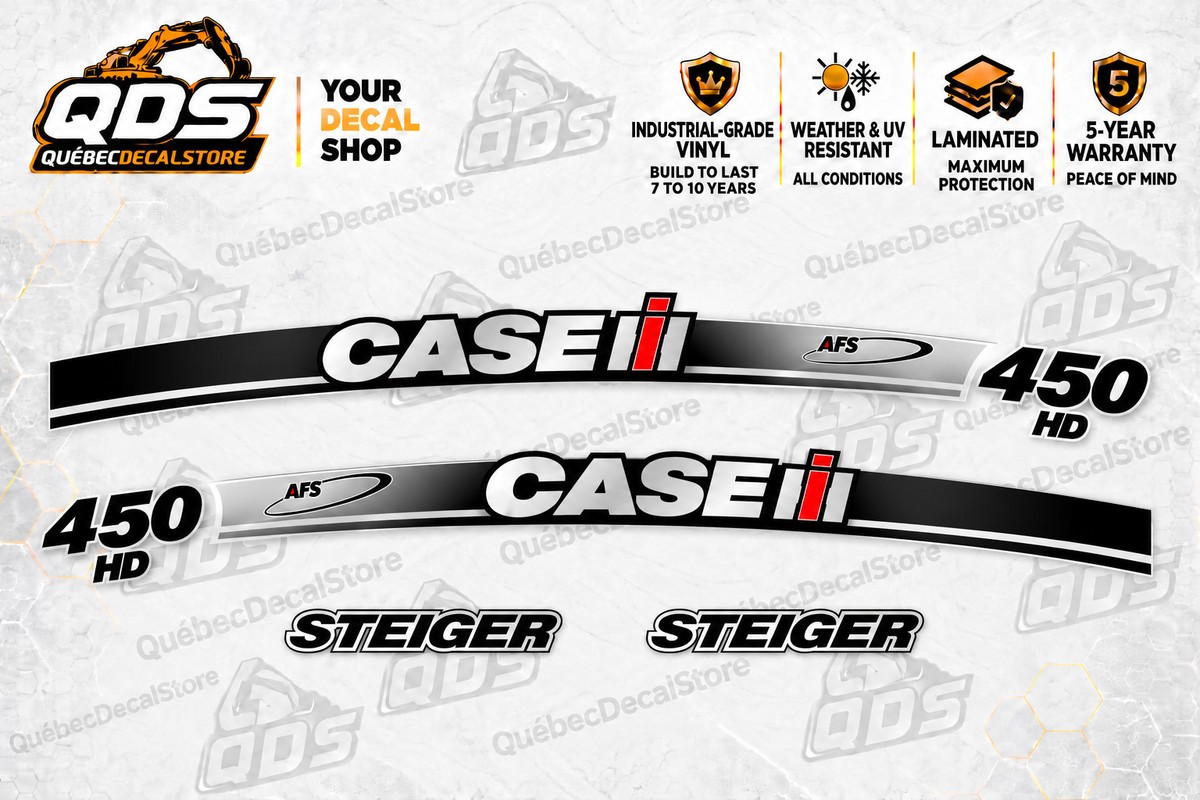 Case IH Steiger 450 HD Tractor Decal Kit – pictured decorative markings by QuébecDecalStore