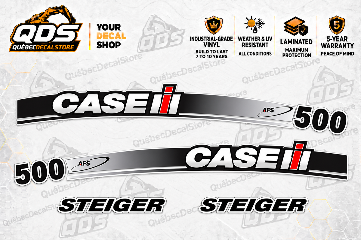 Case IH Steiger 500 Tractor Decal Kit – pictured decorative markings by QuébecDecalStore