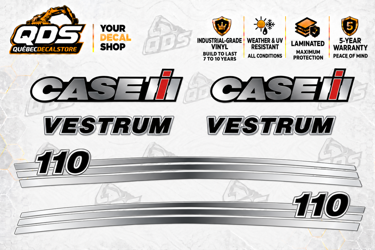 Case IH Vestrum 110 Tractor Decal Kit – pictured decorative markings by QuébecDecalStore