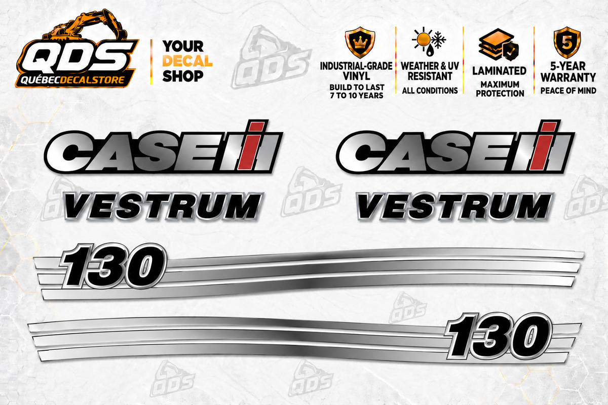 Case IH Vestrum 130 Tractor Decal Kit – pictured decorative markings by QuébecDecalStore