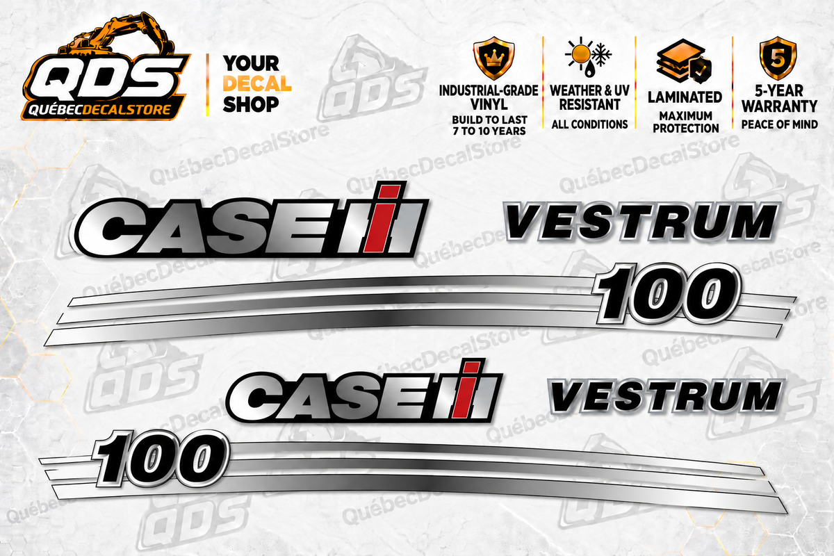 Case IH Vestrum 100 Tractor Decal Kit – pictured decorative markings by QuébecDecalStore