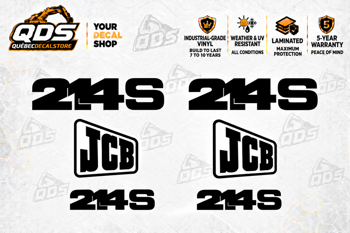 JCB 214S replacement decal set — QuébecDecalStore