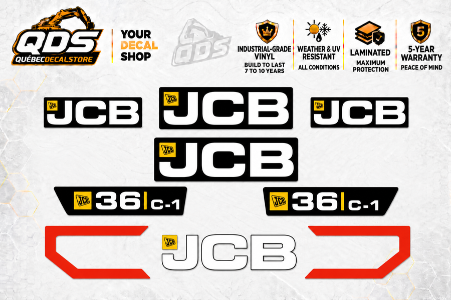JCB 36C-1 Mini Excavator Decal Kit