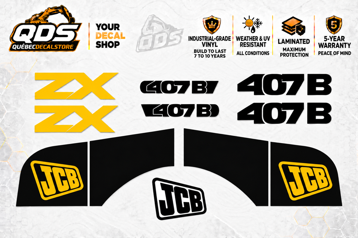 JCB 407B replacement decal set — QuébecDecalStore