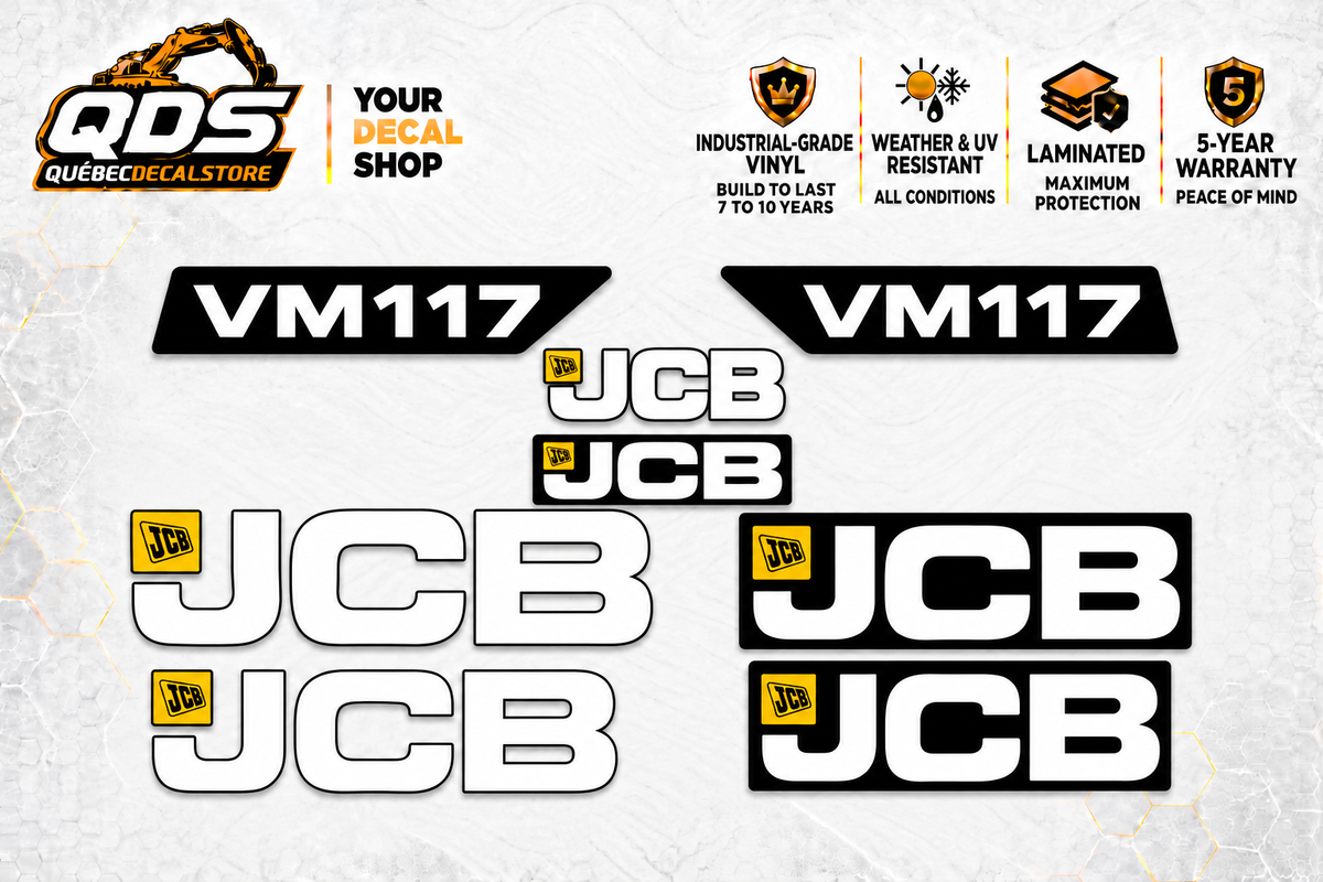JCB VM117 replacement decal set — QuébecDecalStore