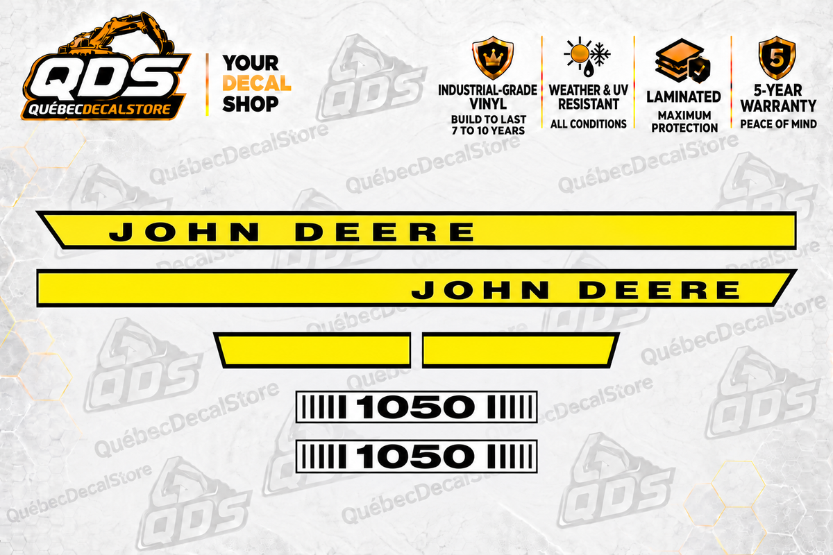 John Deere 1050 Tractor Hood Decal Kit | Aftermarket