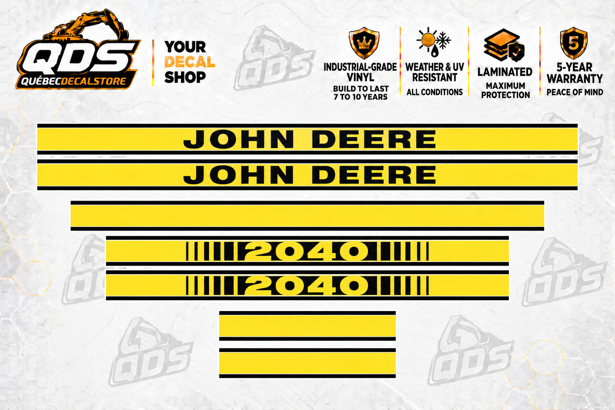 John Deere 2040 Tractor Hood Decal Kit | Aftermarket