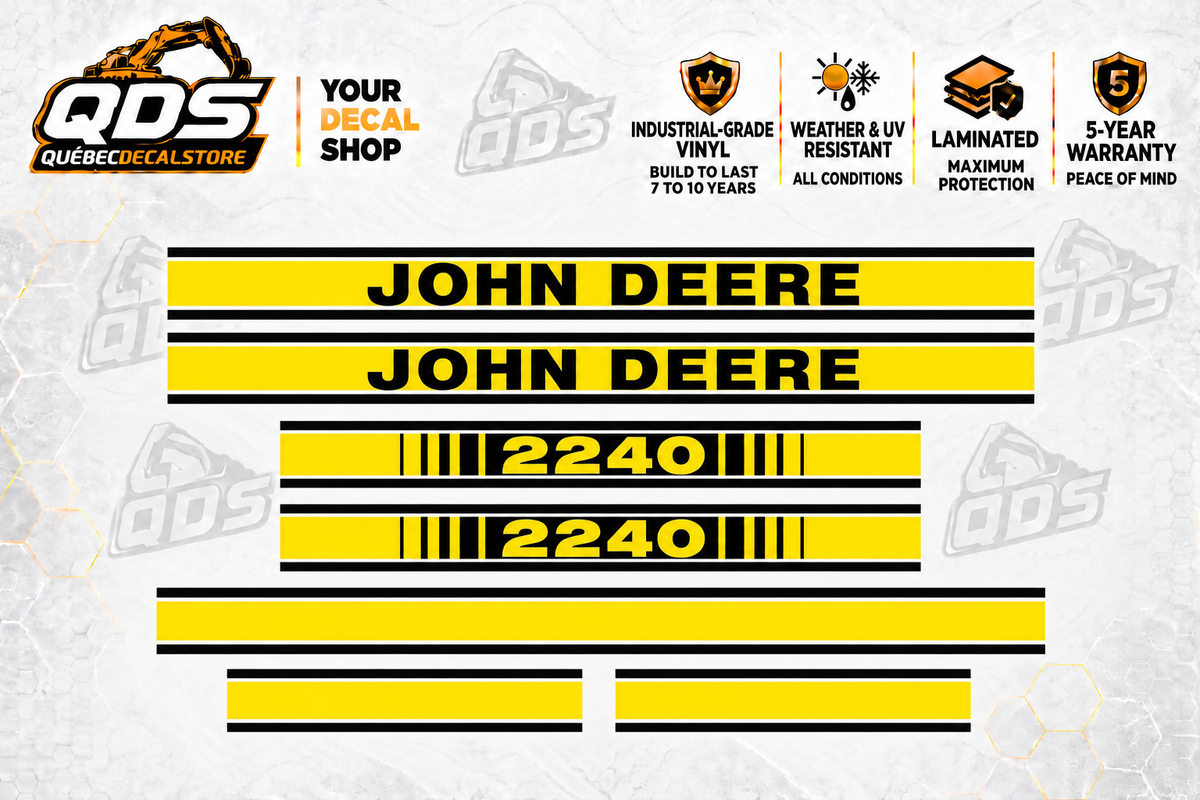 John Deere 2240 Tractor Hood Decal Kit | Aftermarket