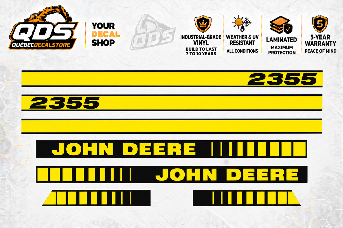 John Deere 2355 Tractor Hood Decal Kit | Aftermarket