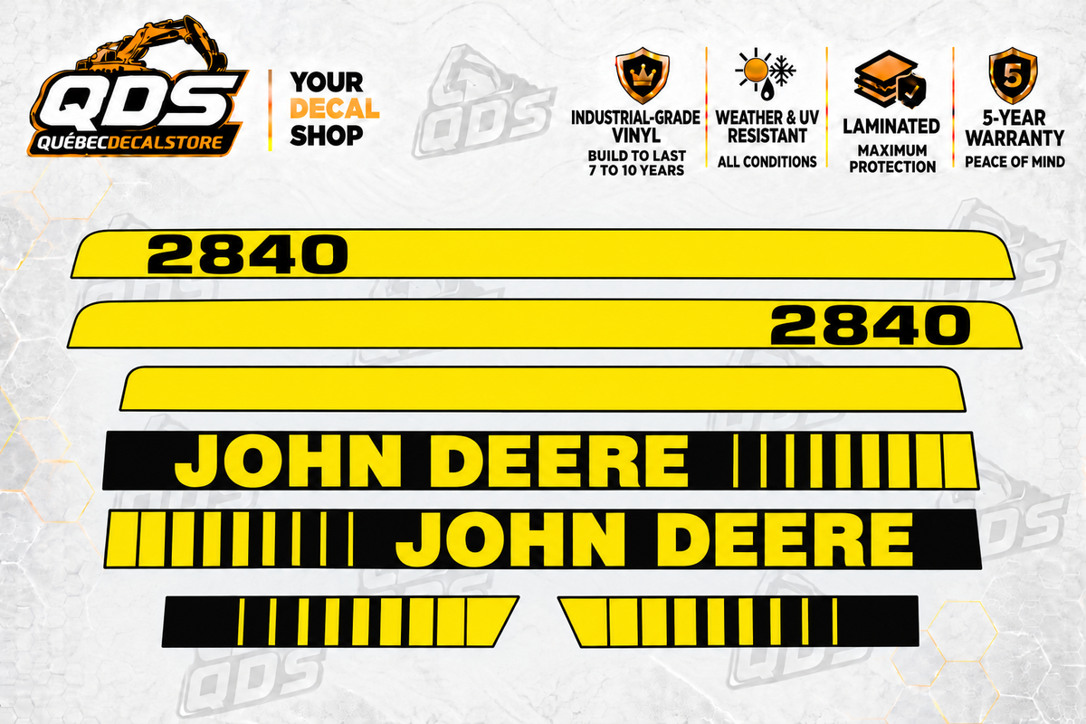 John Deere 2840 Tractor Hood Decal Kit | Aftermarket