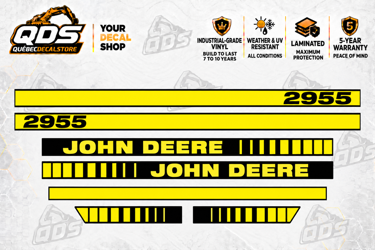 John Deere 2955 Tractor Hood Decal Kit | Aftermarket