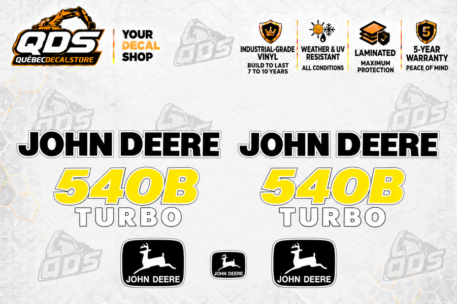John Deere 540B Turbo Skidder Identification Decal Kit