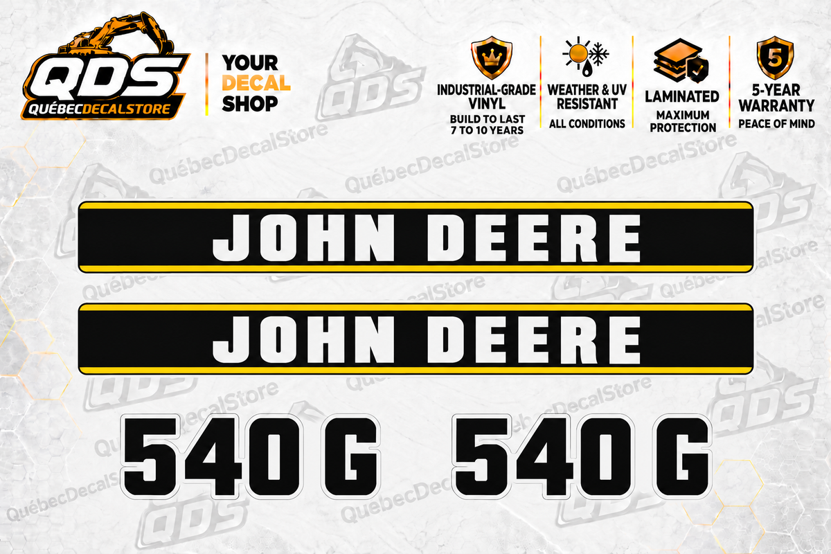 John Deere 540G Early G Livery Skidder Identification Decal Kit