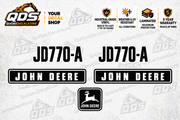 John Deere 770A Motor Grader Identification Decal Kit