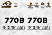John Deere 770B Motor Grader Identification Decal Kit