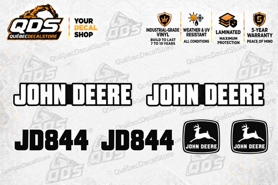 John Deere 844 Wheel Loader Identification Decal Kit