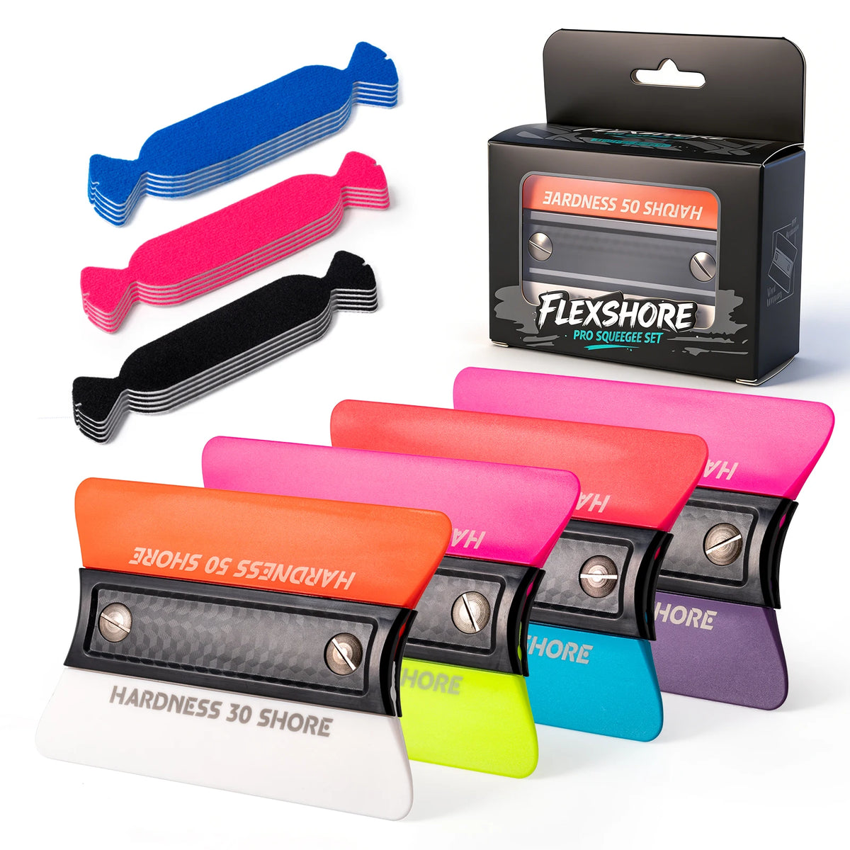 FOSHIO Dual-Side Magnetic Squeegee Kit – 4 Handles