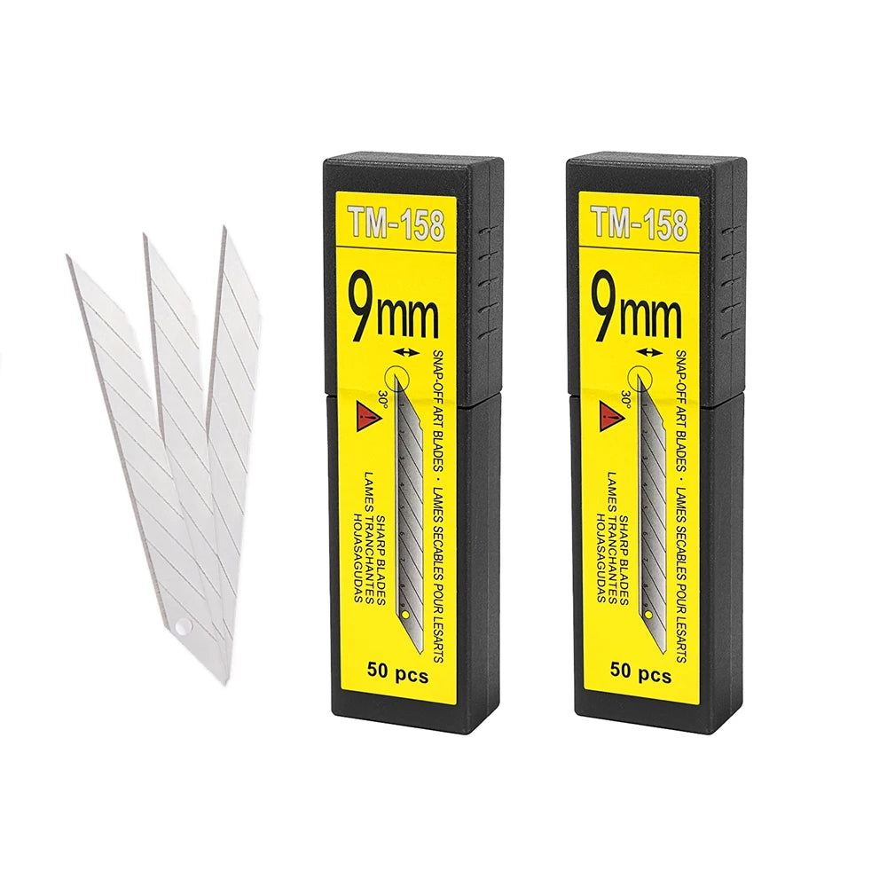 FOSHIO 9 mm Snap-Off Blades – 30° / 60° – 50 / 100 Pack