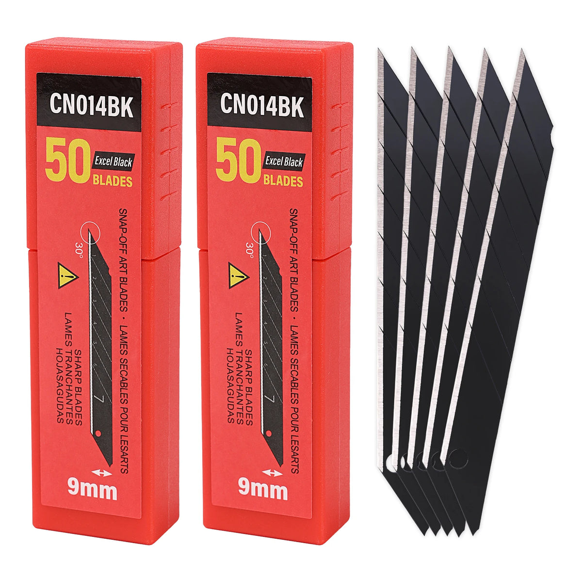 FOSHIO 9 mm Snap-Off Blades – 30° / 60° – 50 / 100 Pack