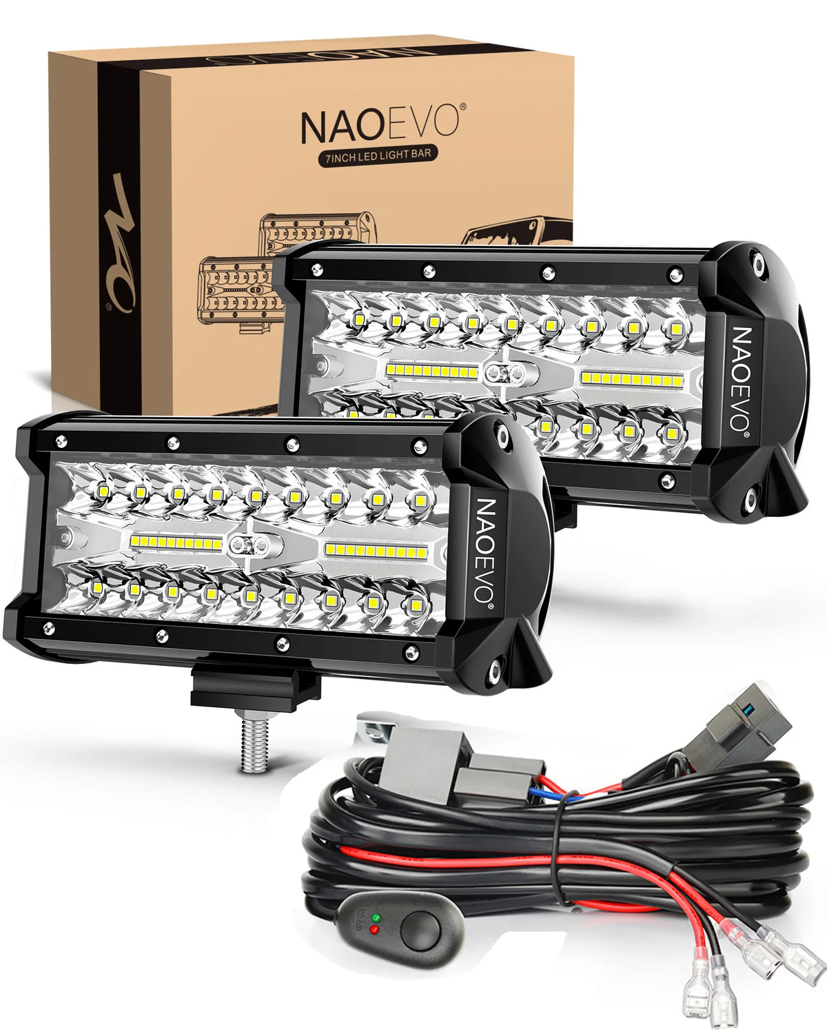 NAOEVO 7-Inch LED Work Light Kit – 12V/24V – product image