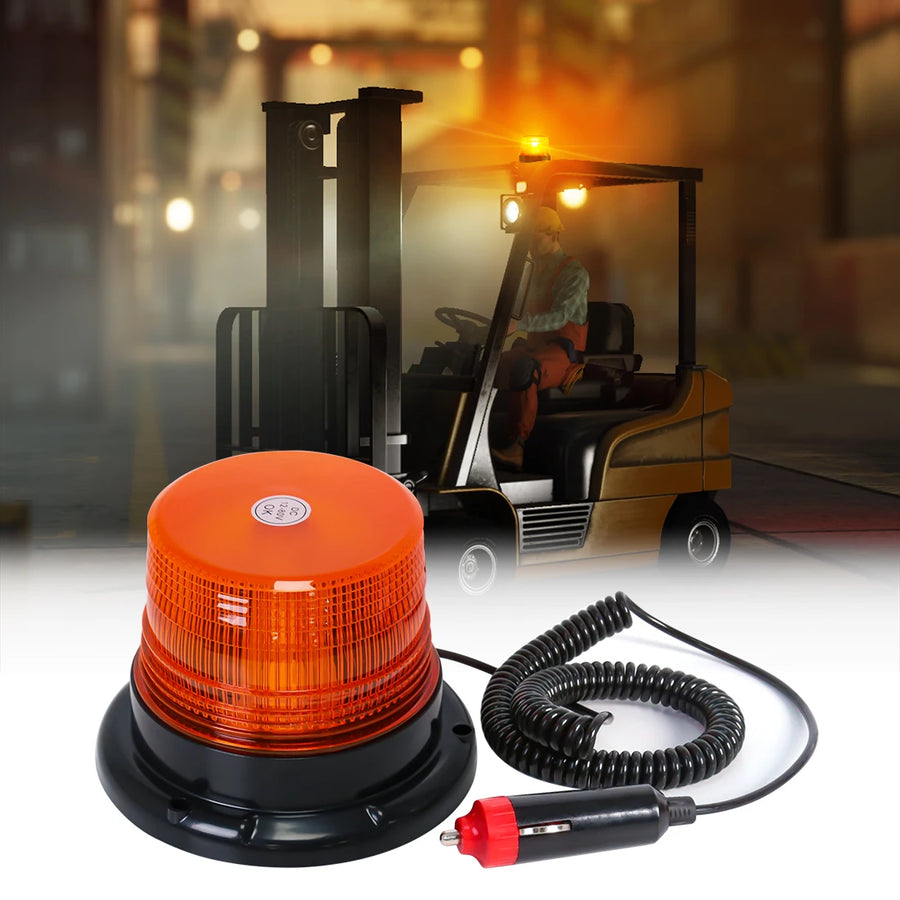 Sinalizador LED âmbar magnético de 12V/24V para tratores e máquinas pesadas