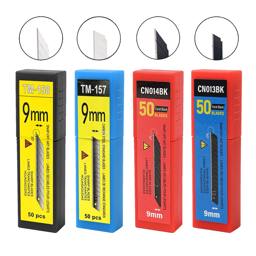 FOSHIO 9 mm Snap-Off Blades – 30° / 60° – 50 / 100 Pack