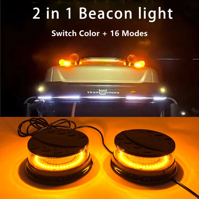 Amber Magnetic LED Beacon – 12V/24V – D22-2 – product image