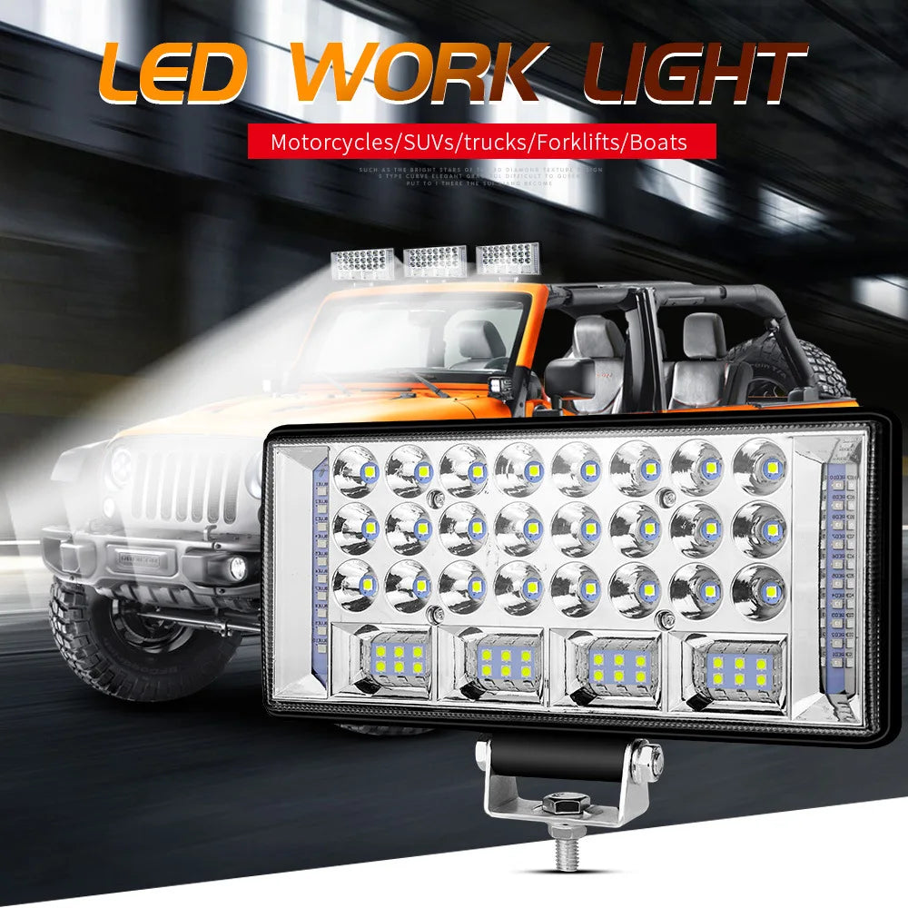 Barra LED da lavoro da 7", 12V/24V, fascio concentrato/ampio, per trattori e camion