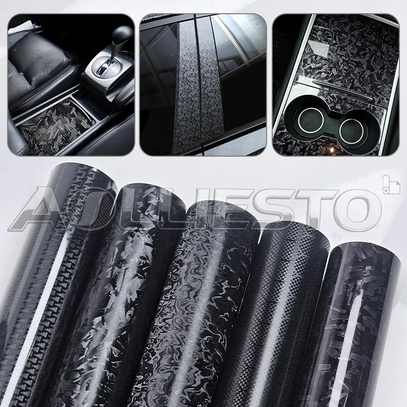 AOLLISETO Carbon-Look Vinyl Film – Forged & Textured Finishes