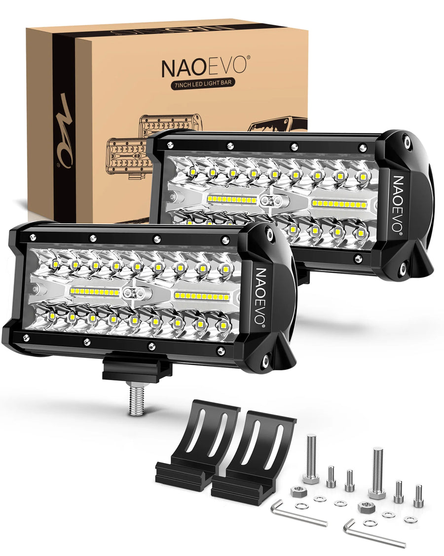 NAOEVO 7-Inch LED Work Light Kit – 12V/24V