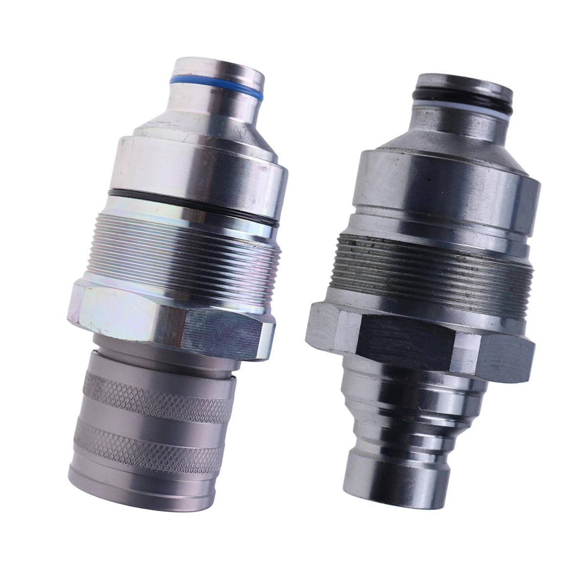 Flat-face hydraulic quick coupler set for skid steer and tractor equipment