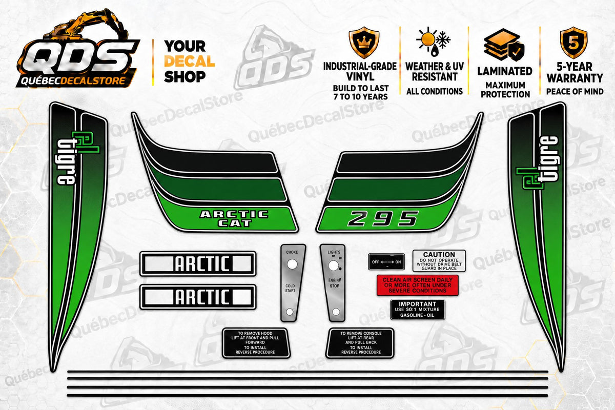 Arctic Cat El Tigre 295 Decal Kit – 1974 Style