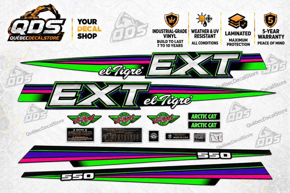 Arctic Cat El Tigre EXT 550 Decal Kit – El Tigre Badge Version