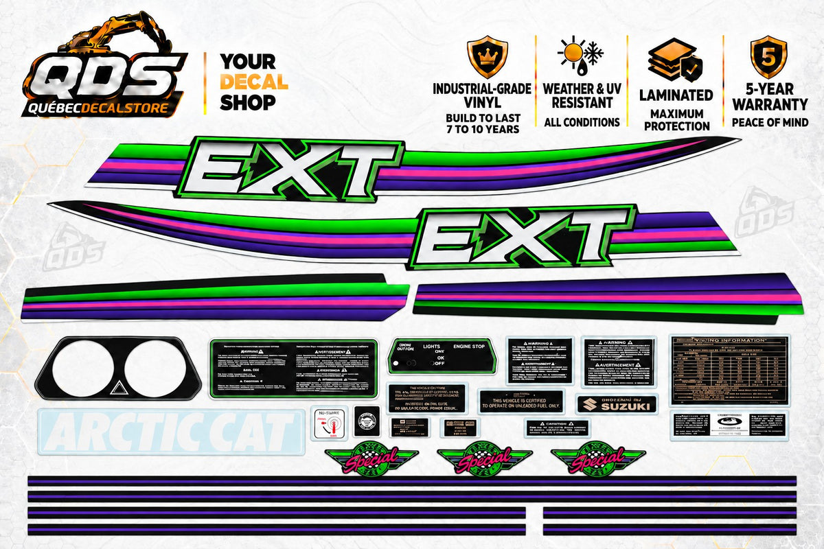 Arctic Cat EXT Special Snowmobile Decal Kit – 1990 Style