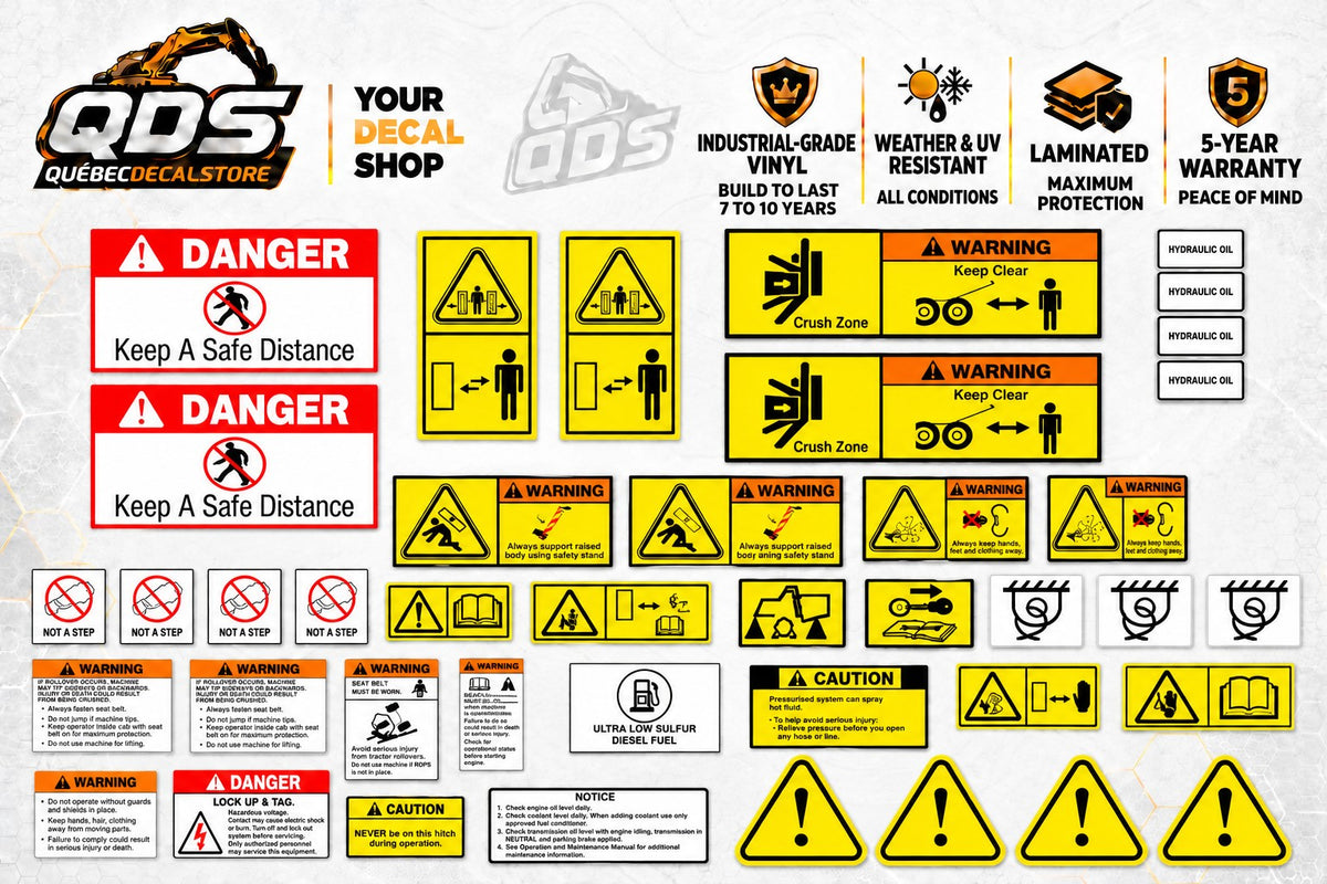 Komatsu Articulated Haul Truck Safety & Warning Decal Kit