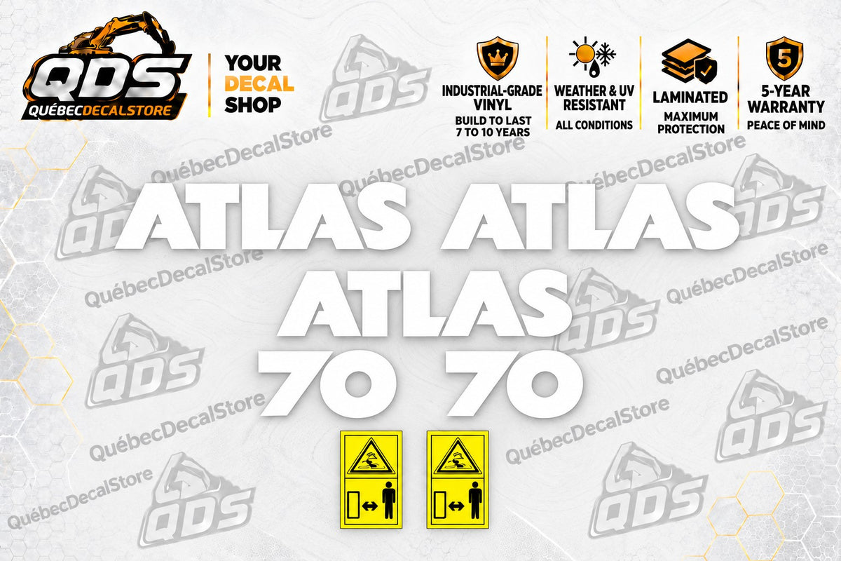 Atlas AR70 Wheel Loader Decal Kit – White Graphics