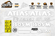Atlas Terex 1605M Wheeled Excavator Decal Kit