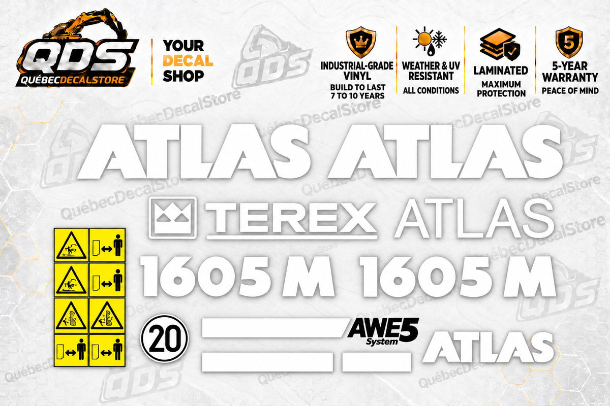 Atlas Terex 1605M Wheeled Excavator Decal Kit