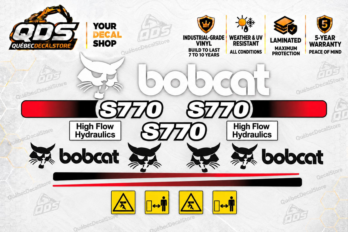 Bobcat S770 Decal Kit – 4 Separate Safety Labels
