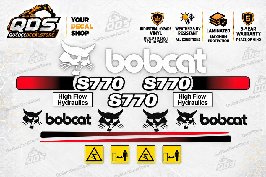 Bobcat S770 Decal Kit – 4 Separate Safety Labels